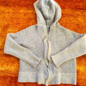 Cropped wool and rabbit hair sweater